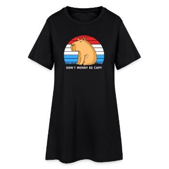 Capybara - Robe T-shirt Femme - noir - Devant