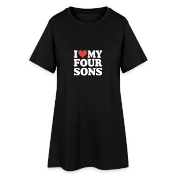J’aime mes quatre fils - Robe T-shirt Femme - noir - Devant