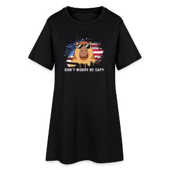 Capybara - Robe T-shirt Femme - noir - Devant