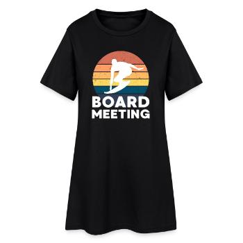 Surfing Board Meeting - Frauen T-Shirt-Kleid - Schwarz - Vorne