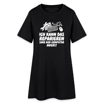 Je vais régler ça (et l’ordinateur) - Robe T-shirt Femme - noir - Devant