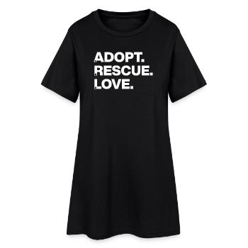 ADOPT SAVE LOVE ANIMAL LOVE PET ADOPTION w - Women’s T-Shirt Dress - black - Front