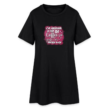 Café & Activité : Panneau de café mignon - Robe T-shirt Femme - noir - Devant