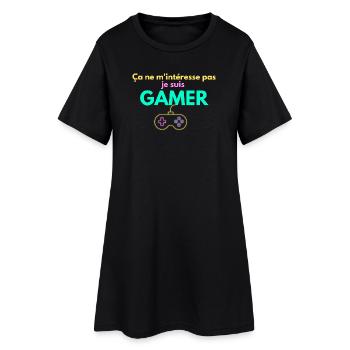 Gamer Attitude – Ça ne m'intéresse pas - Robe T-shirt Femme - noir - Devant