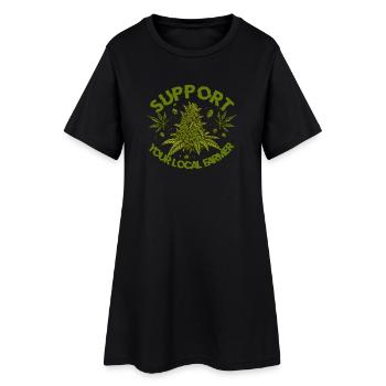 Soutenez votre agriculteur local - Cannabis Flower Outfit - Robe T-shirt Femme - noir - Devant