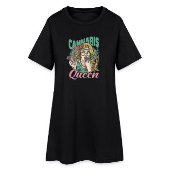 Tenue de Reine du Cannabis - Robe T-shirt Femme - noir - Devant