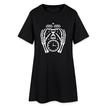 Diamants du Temps et Mains Squelettes - Robe T-shirt Femme - noir - Devant
