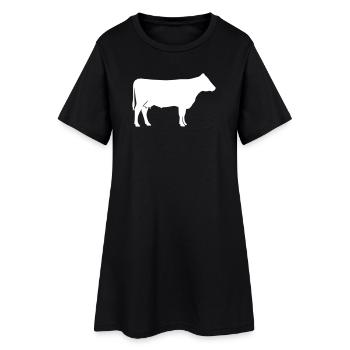 Veteur de nettoyage de la ferme Cow Silhouette - Robe T-shirt Femme - noir - Devant