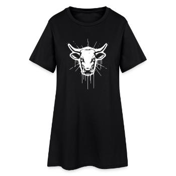 Stier Kopf Bulle Graffiti Vektor - Frauen T-Shirt-Kleid - Schwarz - Vorne