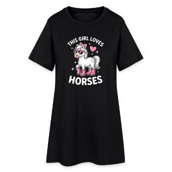 Paroles de chevaux Cadeau amusant de cheval - Robe T-shirt Femme - noir - Devant