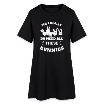 Yes I Really Do Need All These Bunnies Funny - Robe T-shirt Femme - noir - Devant