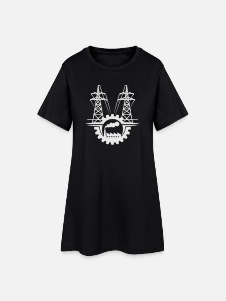 Réseau d'usine en engrenage - Women’s T-Shirt Dress - black