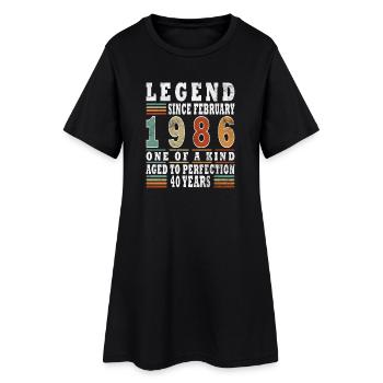Février 1986 Jubilé 1986 Légendes février - Robe T-shirt Femme - noir - Devant