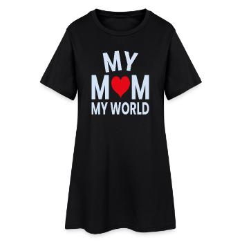 Ma mère, mon cœur du monde - Robe T-shirt Femme - noir - Devant