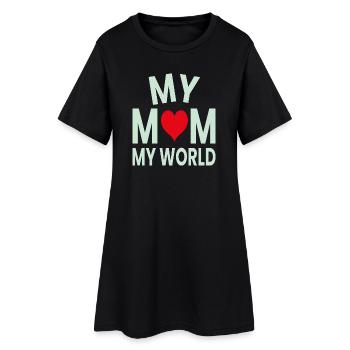 My Mother My World Heart - Women’s T-Shirt Dress - black - Front