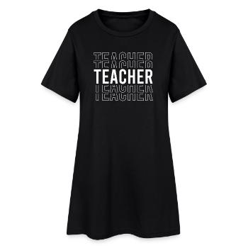 Typographie des enseignants - Robe T-shirt Femme - noir - Devant