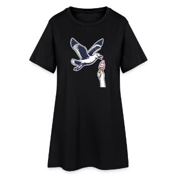 Mouette drôle vole une glace - Robe T-shirt Femme - noir - Devant