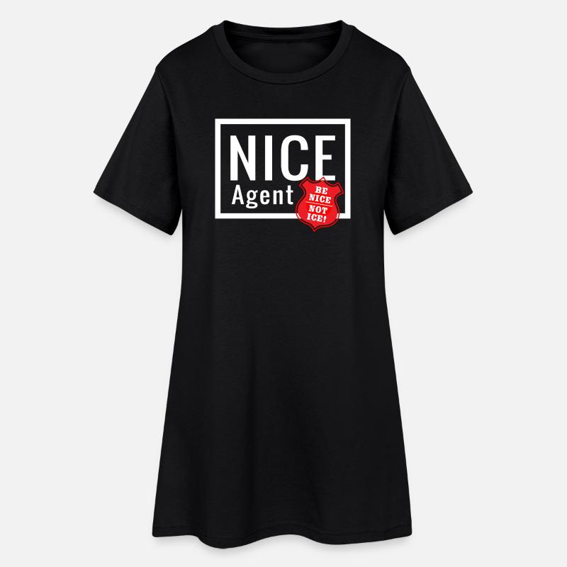 Logo d’agent NICE avec badge statement be nice - Robe T-shirt Femme - noir
