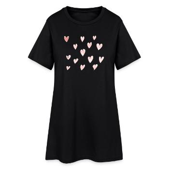 Serduszka - Cœurs - Robe T-shirt Femme - noir - Devant