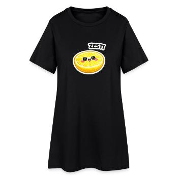Autocollant zeste d’agrumes - Robe T-shirt Femme - noir - Devant