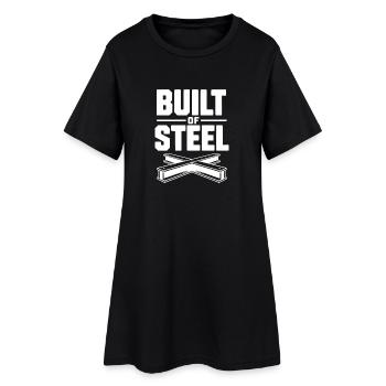 Aus Stahl gebaut - Frauen T-Shirt-Kleid - Schwarz - Vorne