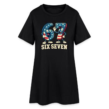 US Flag 67 Memes Six Seven - Frauen T-Shirt-Kleid - Schwarz - Vorne