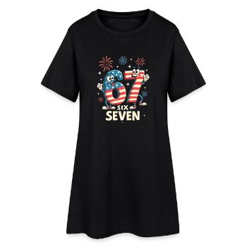 US Flag 67 Memes Six Seven - Frauen T-Shirt-Kleid - Schwarz - Vorne