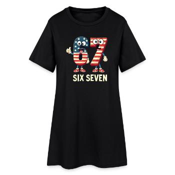 US Flag 67 Memes Six Seven - Frauen T-Shirt-Kleid - Schwarz - Vorne