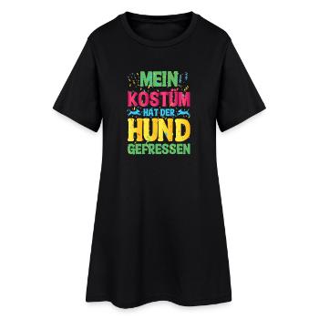 Kostüm Hund gefressen – Shirt für Faschingsmuffel - Frauen T-Shirt-Kleid - Schwarz - Vorne