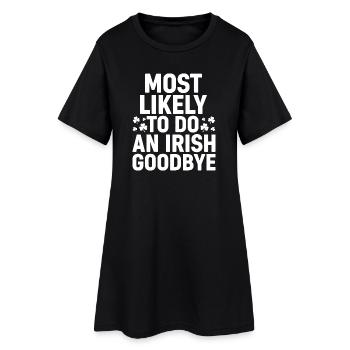 Le plus probable pour faire un adieu irlandais avec des trèfles - Robe T-shirt Femme - noir - Devant