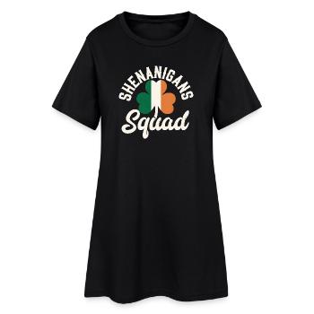 Irish Shenanigans Squad Shamrock Design - Women’s T-Shirt Dress - black - Front