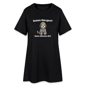 Guten Morgen Ganz dünnes Eis Hund - Women’s T-Shirt Dress - black - Front