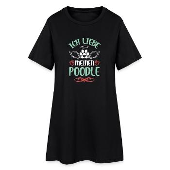 Ich liebe meinen Poodle - Frauen T-Shirt-Kleid - Schwarz - Vorne