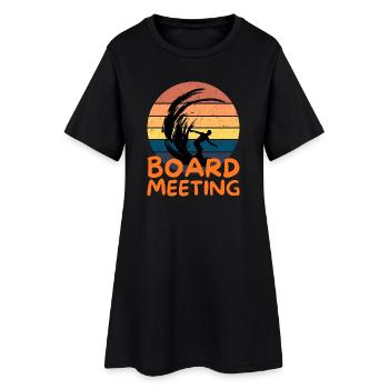 Surfing Board Meeting - Frauen T-Shirt-Kleid - Schwarz - Vorne