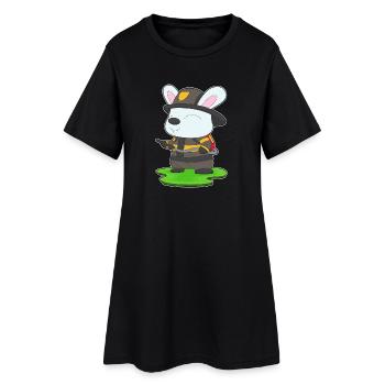 Pompiers Rabbit Extincteur Brigade - Robe T-shirt Femme - noir - Devant