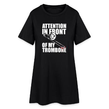 Attention Tromboniste Tromboniste Tromboniste - Robe T-shirt Femme - noir - Devant