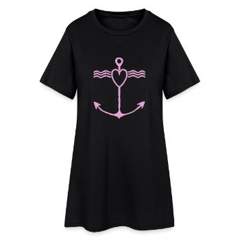 Conception de l’Onde Heart Anchor - Robe T-shirt Femme - noir - Devant