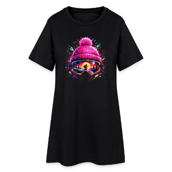 Skier Retro Ski Goggles Après Ski Gift - Robe T-shirt Femme - noir - Devant