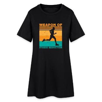 Coureur de marathon Running Run Arme Of Stress - Robe T-shirt Femme - noir - Devant