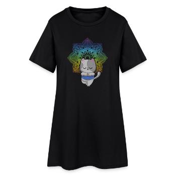 Yoga Méditation des chats Yoga Yoga des chats - Robe T-shirt Femme - noir - Devant