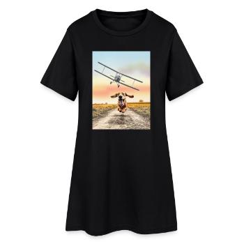 Nord-nord-ouest - Robe T-shirt Femme - noir - Devant
