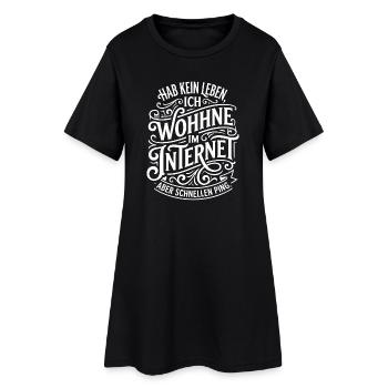 Je vis sur Internet Citation - Robe T-shirt Femme - noir - Devant