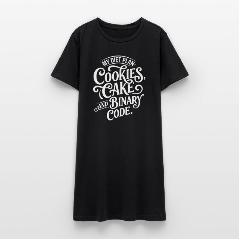 Cookies Cake Binary Code Design Women’s T-Shirt Dress