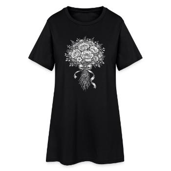 Bouquet de mariée - Robe T-shirt Femme - noir - Devant