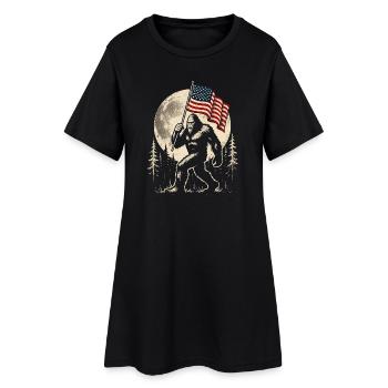 Bigfoot Lune Bigfoot patriotique drôle pour le 4e anniversaire - Robe T-shirt Femme - noir - Devant