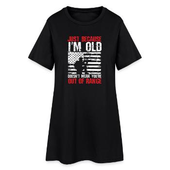 Old But Not Out Of Range - Frauen T-Shirt-Kleid - Schwarz - Vorne