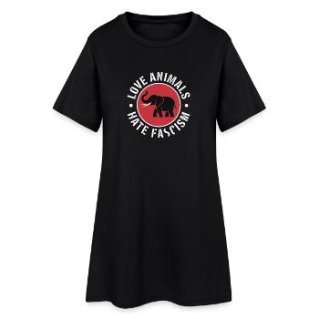 Aime les animaux, déteste le fascisme - Produits dérivés antifascistes - Robe T-shirt Femme - noir - Devant