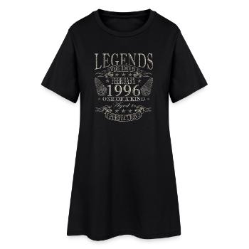 Anniversaire février 1996 Cadeau Vintage Limited - Robe T-shirt Femme - noir - Devant