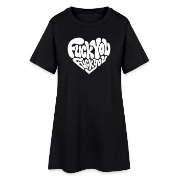 Va te faire foutre cœur - Humour - Robe T-shirt Femme - noir - Devant