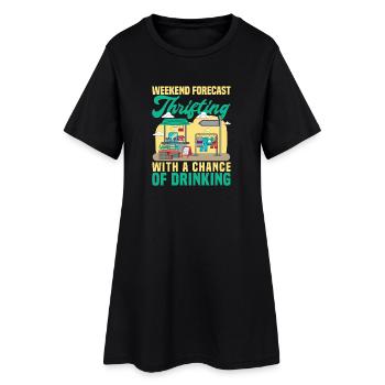 Prévisions du week-end de friperie Shopping Magazine - Robe T-shirt Femme - noir - Devant